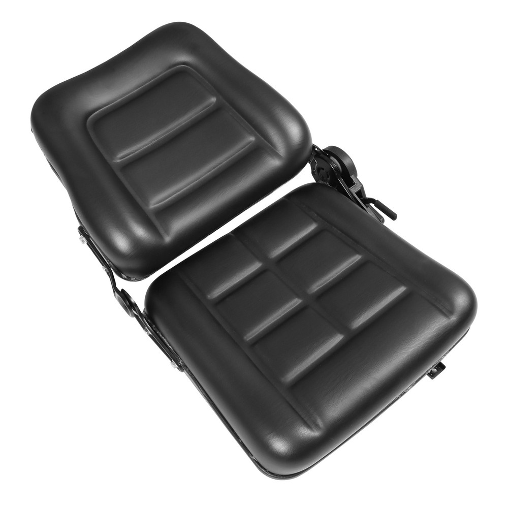 Black Tractor Excavator Seat Adjustable Angle Back With Slide