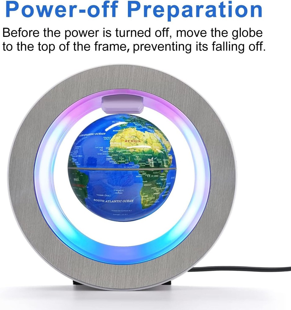 Magnetic Levitation Floating Globe - Levitating O Shape Globe with LED Lights...
