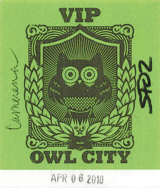 Owl City 2010 Green VIP Cloth Variant