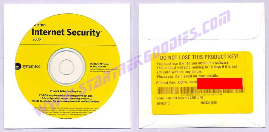 Symantic NORTON INTERNET SECURITY 2006 Basic Ed. w/CD, User Guide & Product Key!