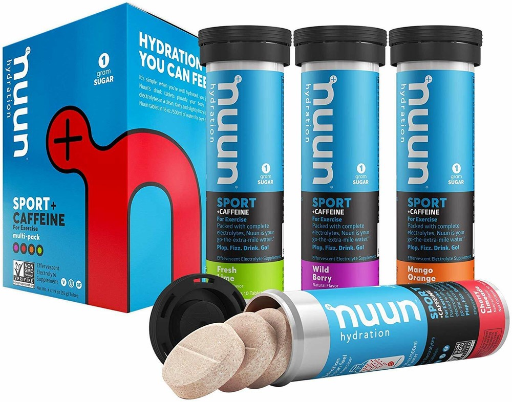 Nuun Sport + Caffeine: Electrolyte Tablets, Effervescent Hydration Tabs 4 Pack