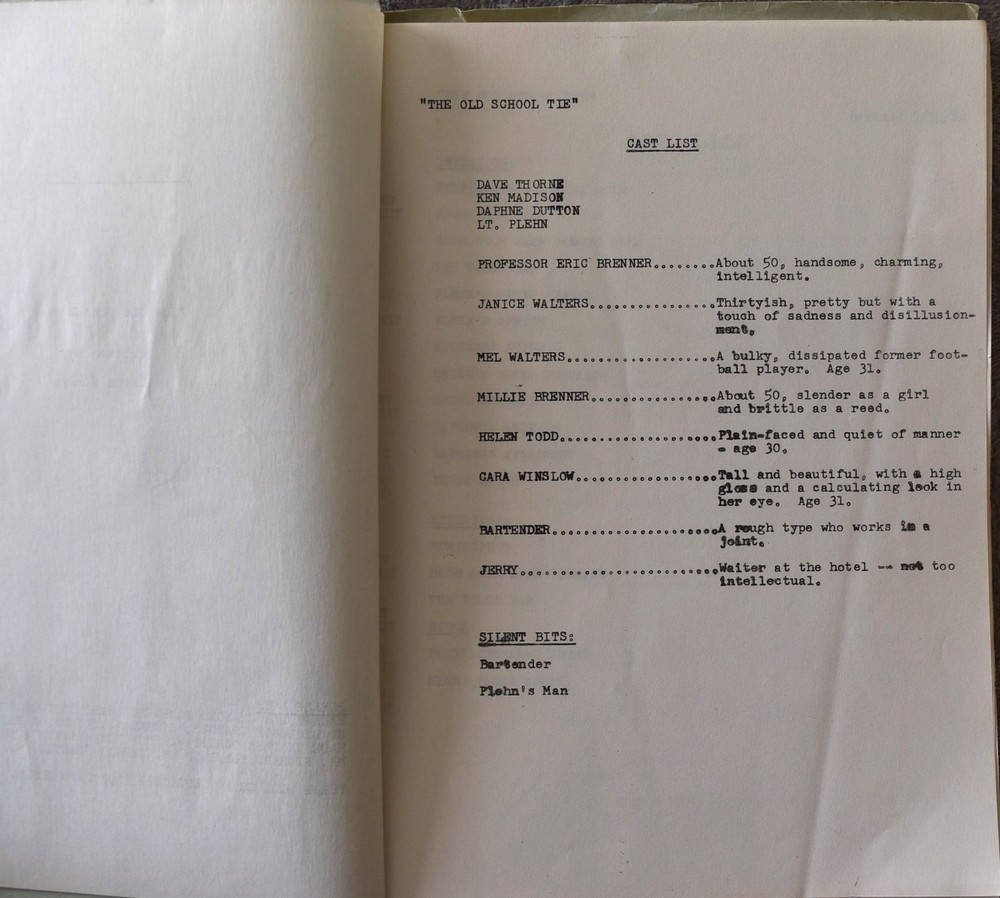 1961 SurfSide 6 (The Old School Tie) Original Final Script