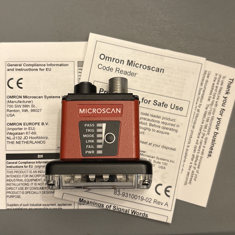 Omron MicroHAWK ID-45 Fixed Mount Barcode Reader Code Reader 7432-2000-1005