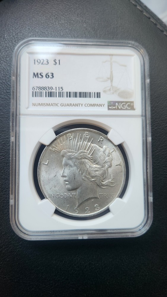 1923 MS63 Peace Silver Dollar NGC