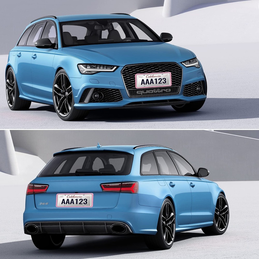 2 Pack Silicone License Plate Frame - Rust Proof & Weather Proof - Black