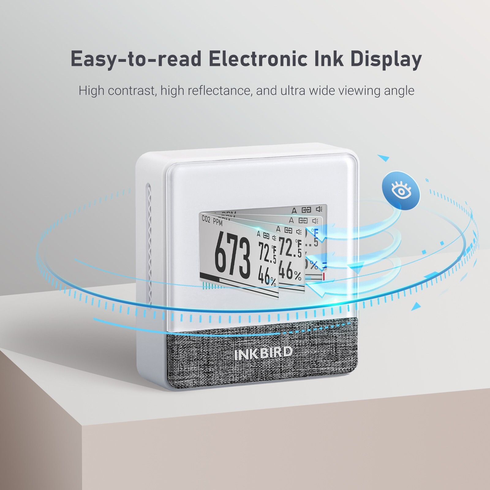 Wireless Indoor Air Quality Monitor INKBIRD IAM-T1 Electronic Ink Display NDIR