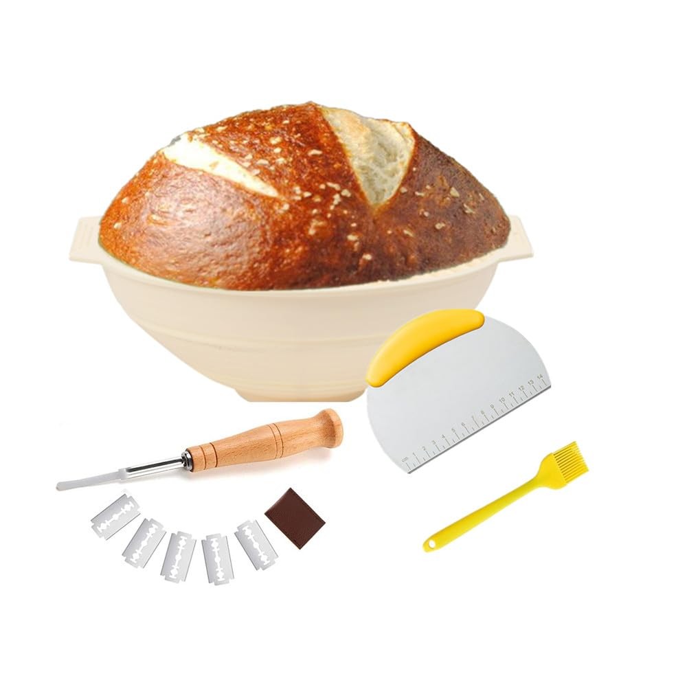 OHAOLYLE Silicone Bread Proofing Basket,9 Inch Round Foldable Sourdough Start...