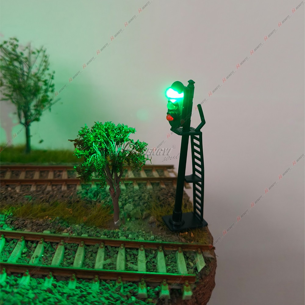 3PCS 2.75inch Model Railway HO Scale 1:87 Signals Black Signal Lights Lamps US