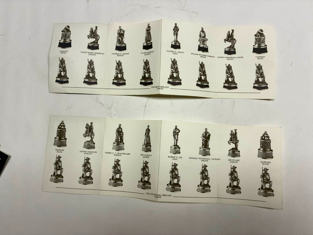 Vintage Franklin Mint Pewter Chess Set