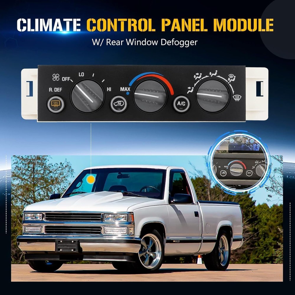 599-006 A/C Heater Climate Control Module Pannel w/Rear Window Defogger Switch