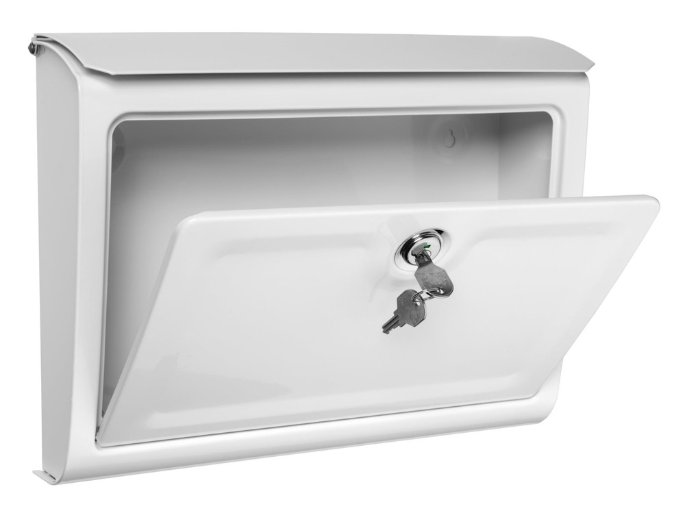 Architectural Mailboxes White Wall Mount Locking Mailbox Standard Metal Secure