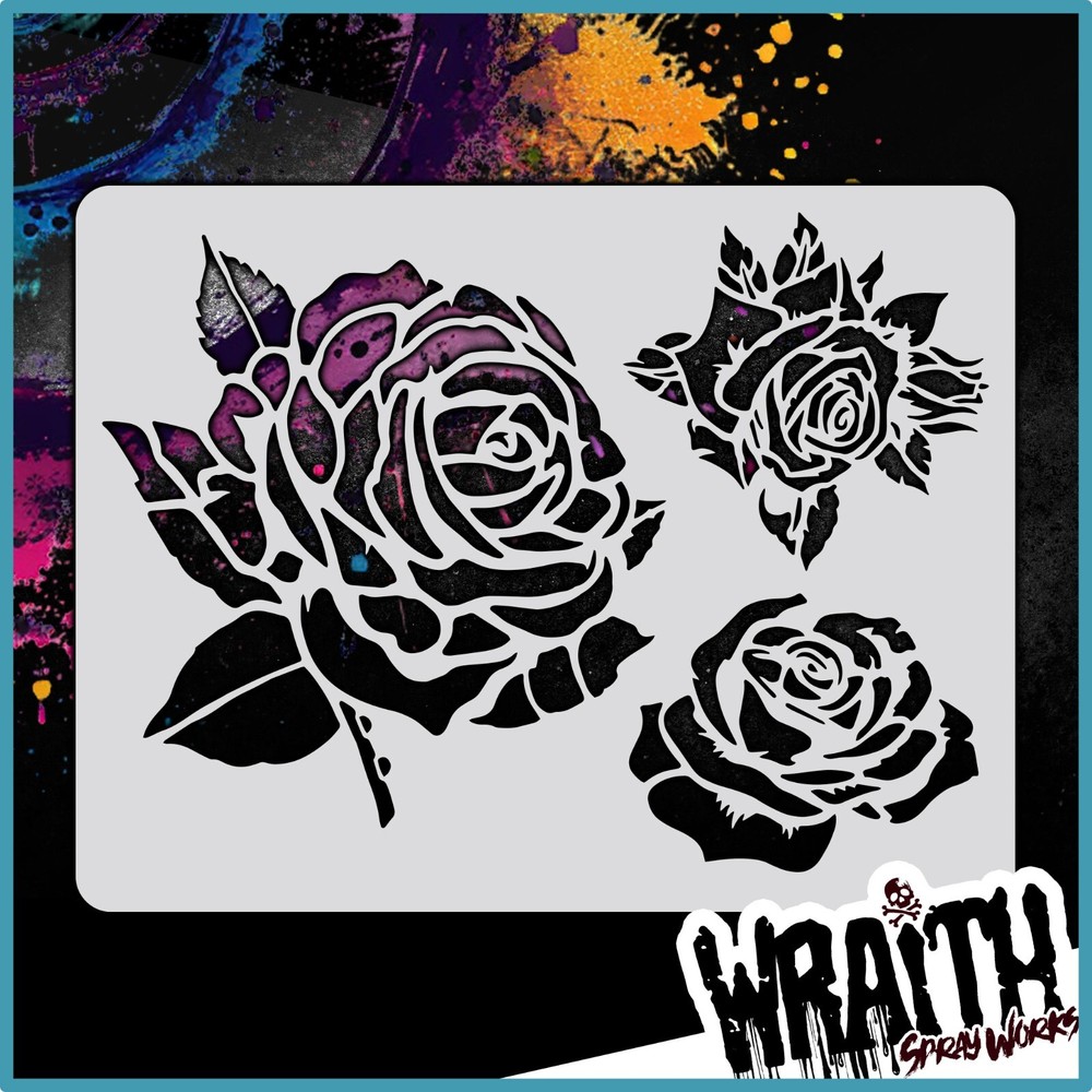 Roses #1 - Reusable Airbrush Stencil Template