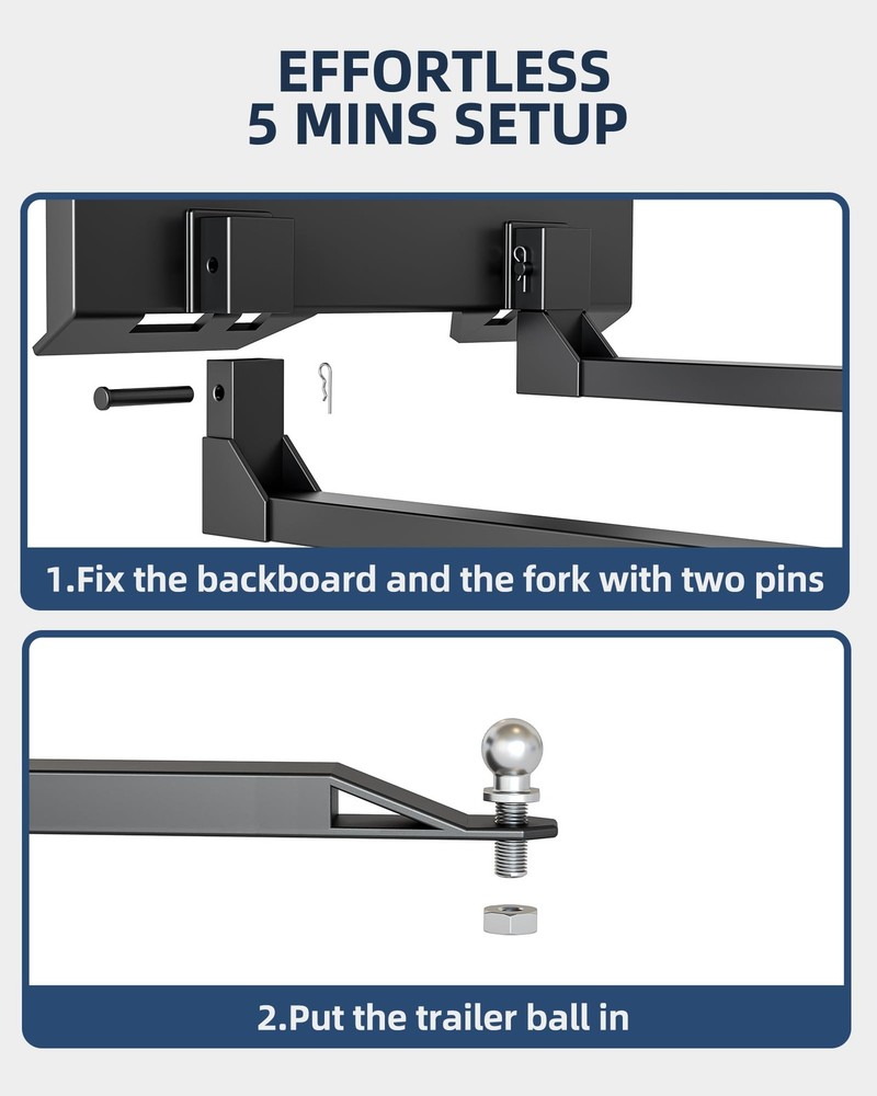 Pallet Fork 46" Skid Steer Fork Skid Steer Attachment Quick Attach Mount 2600LBS