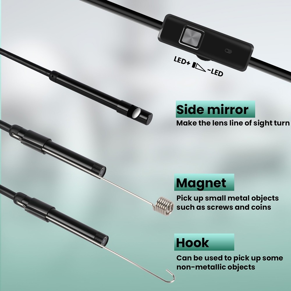 6LED HD USB Snake Endoscope Borescope Camera IP67 Waterproof for Android PC