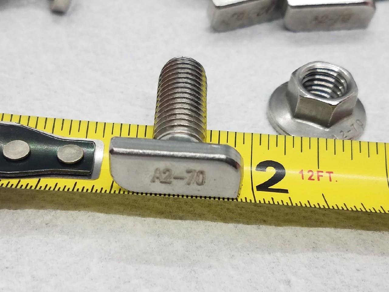 20 PACK M10 X 25mm SOLAR PANEL ROOF RACK T-BOLTS STAINLESS STEEL WITH NUTS