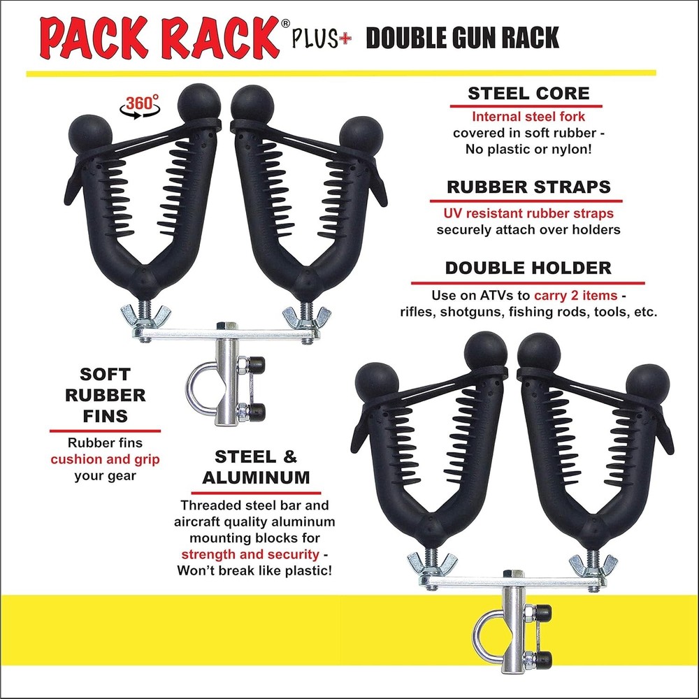 Double Pack Rack Plus - Gun & Bow Rack for ATVs - Model PRP2