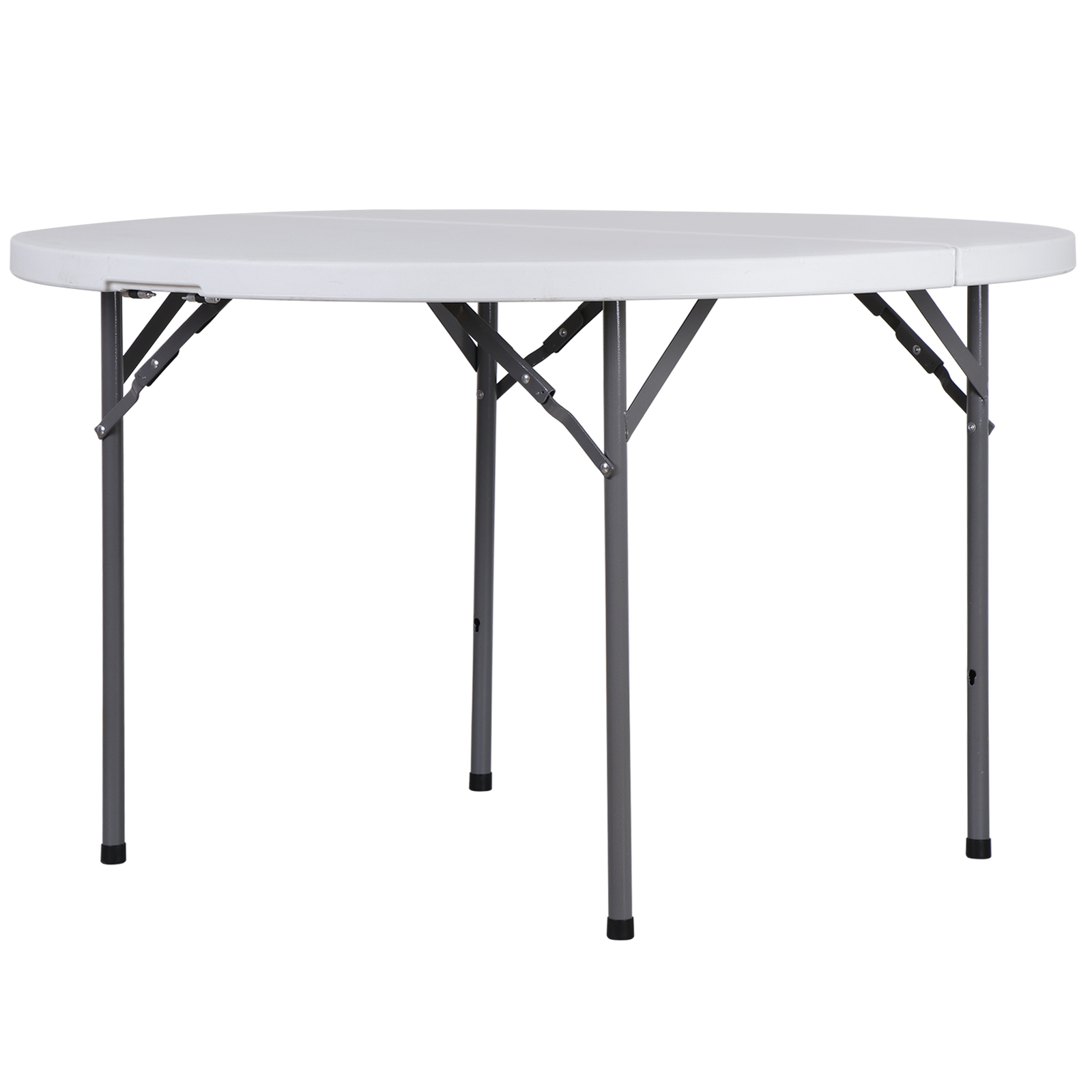 48" Round Bi-Folding Commercial Table Plastic Dining Card Table for Outdoor