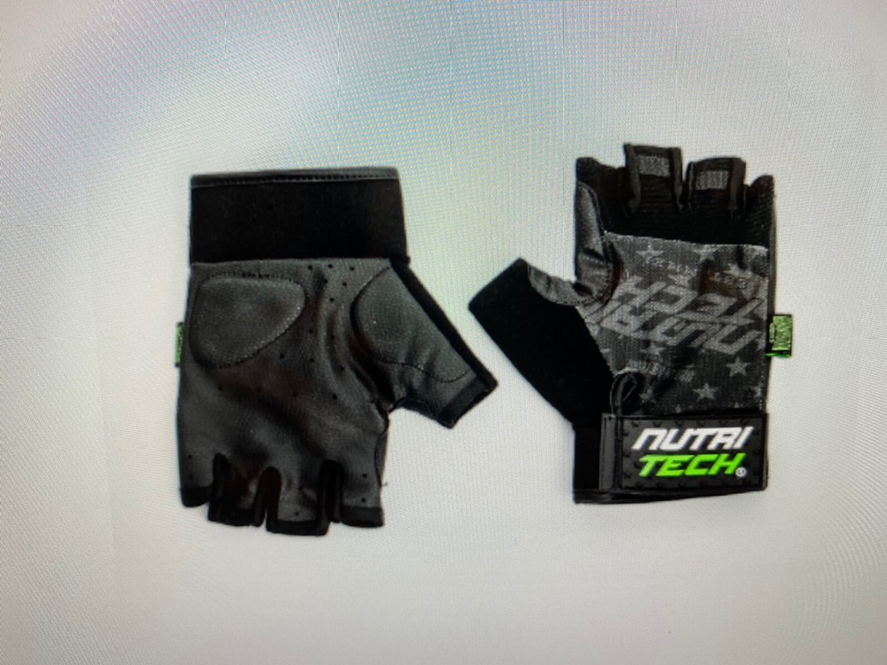 NutriTech Black Weight Lifting Strength Training WOD Crossfit Gloves