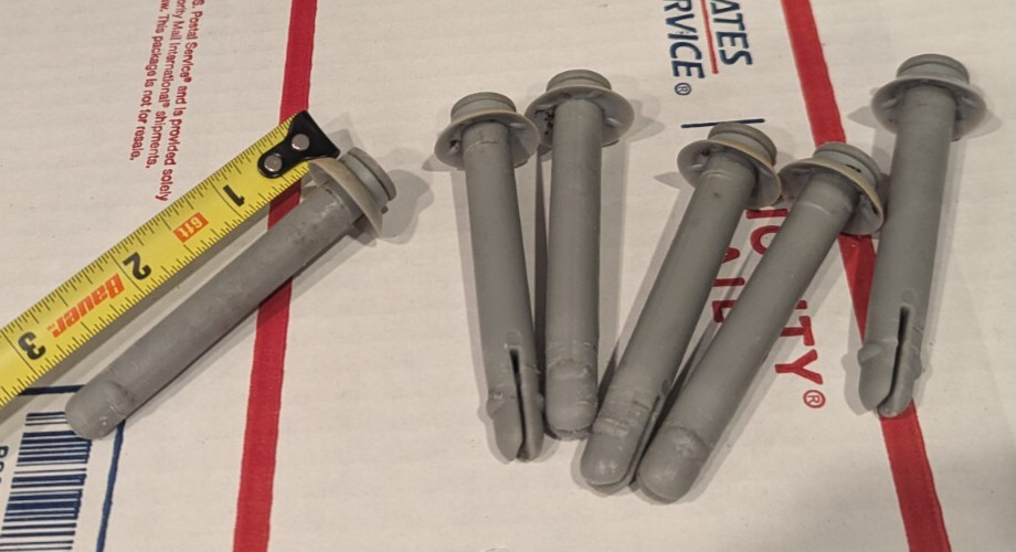 SIX GRAY Long Plastic Locking Pins for Bestway/Coleman Pools