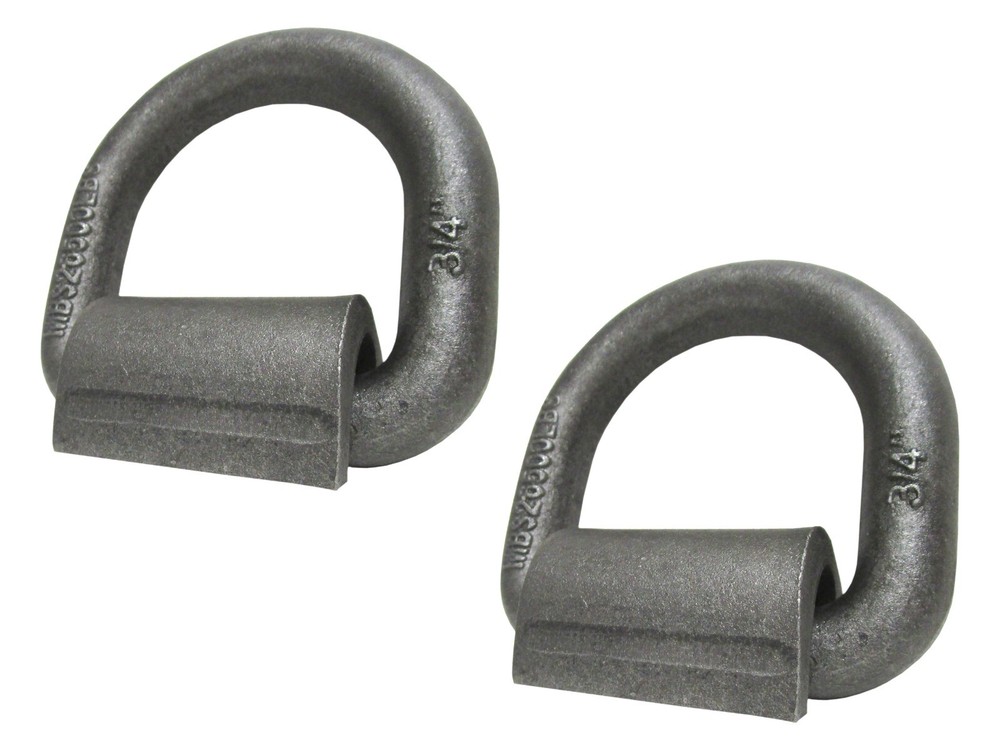 3/4" Weld On Mountain Bracket D Ring for Flatbed Tie Down Trailer Cargo 2 Pack