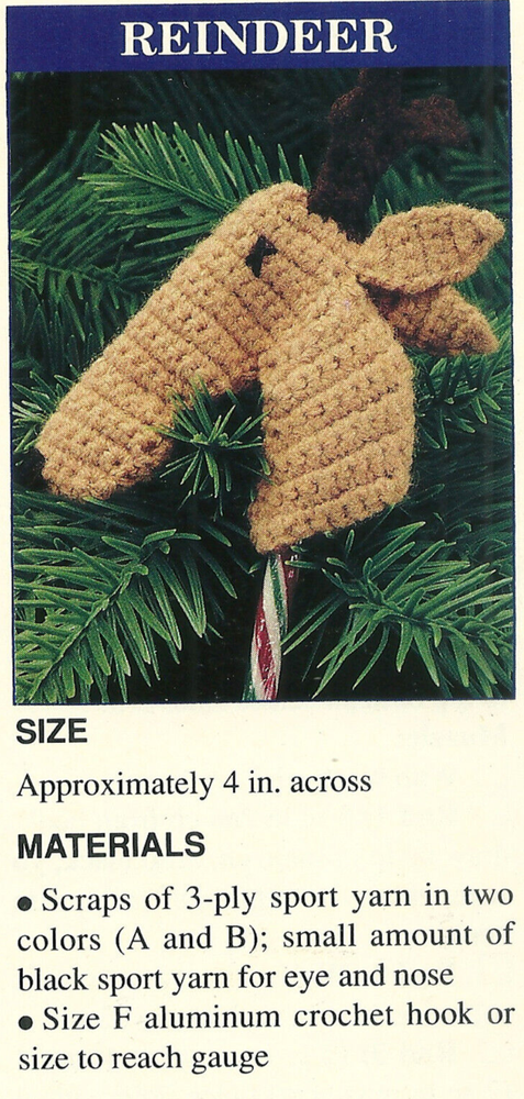 Holiday Animals Crochet Patterns INSTRUCTIONS ONLY from magazine 4 designs
