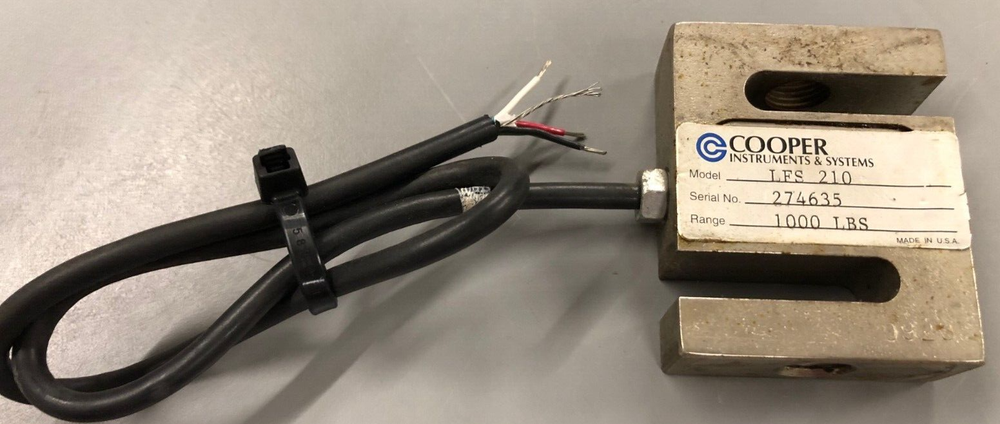 COOPER INSTRUMENTS LFS 210 S Beam Load Cell 1000 LBS TRANSDUCER SENSOR NIST