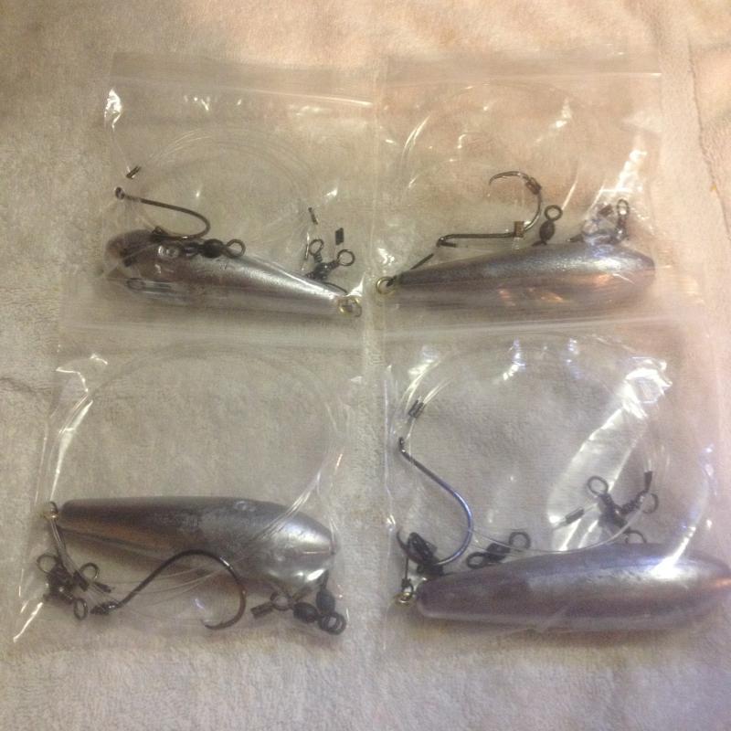 4 PACK GROUPER OR SNAPPER 16oz SNAP ON SINKER RIG