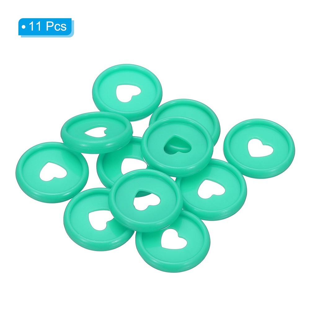 24mm Plastic Book Binding Discs, 11 Pack Expansion Discs Heart, Green