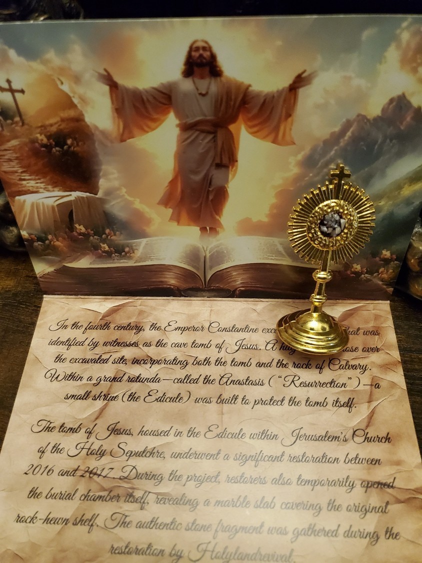 Tomb of Jesus Reliquary with Stone From Tomb of Jesus Holy Sepulchre