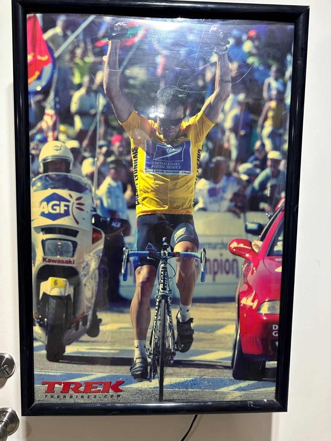 1996 Trek Bicycle Dealer LANCE ARMSTRONG back lit DISPLAY SIGN Tour 'd France