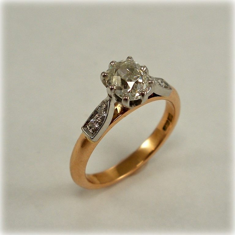 1.10 Ct Lab Grown Diamond Engagement Ring 14K Yellow Gold Solitaire Size 7
