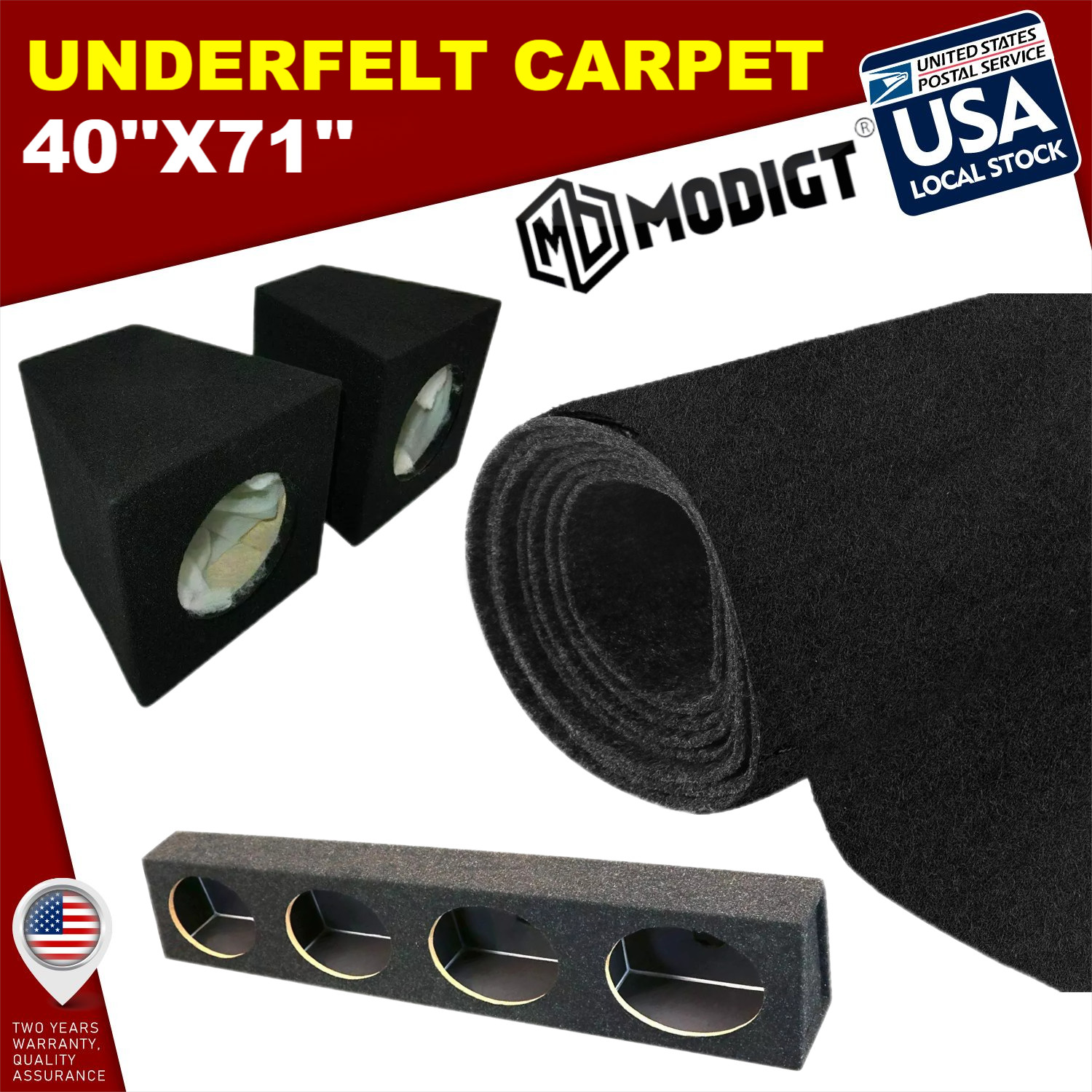 40‘’x71‘’Speaker Box Carpet Fabric Black Car Trunk Truck Auto Automotive Roll