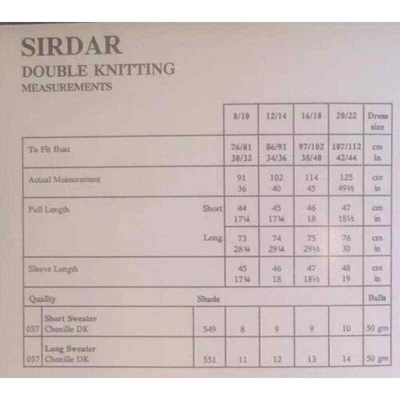 New Sirdar 5382 Chenille Ladies Pullover Sweater Double Knitting Pattern