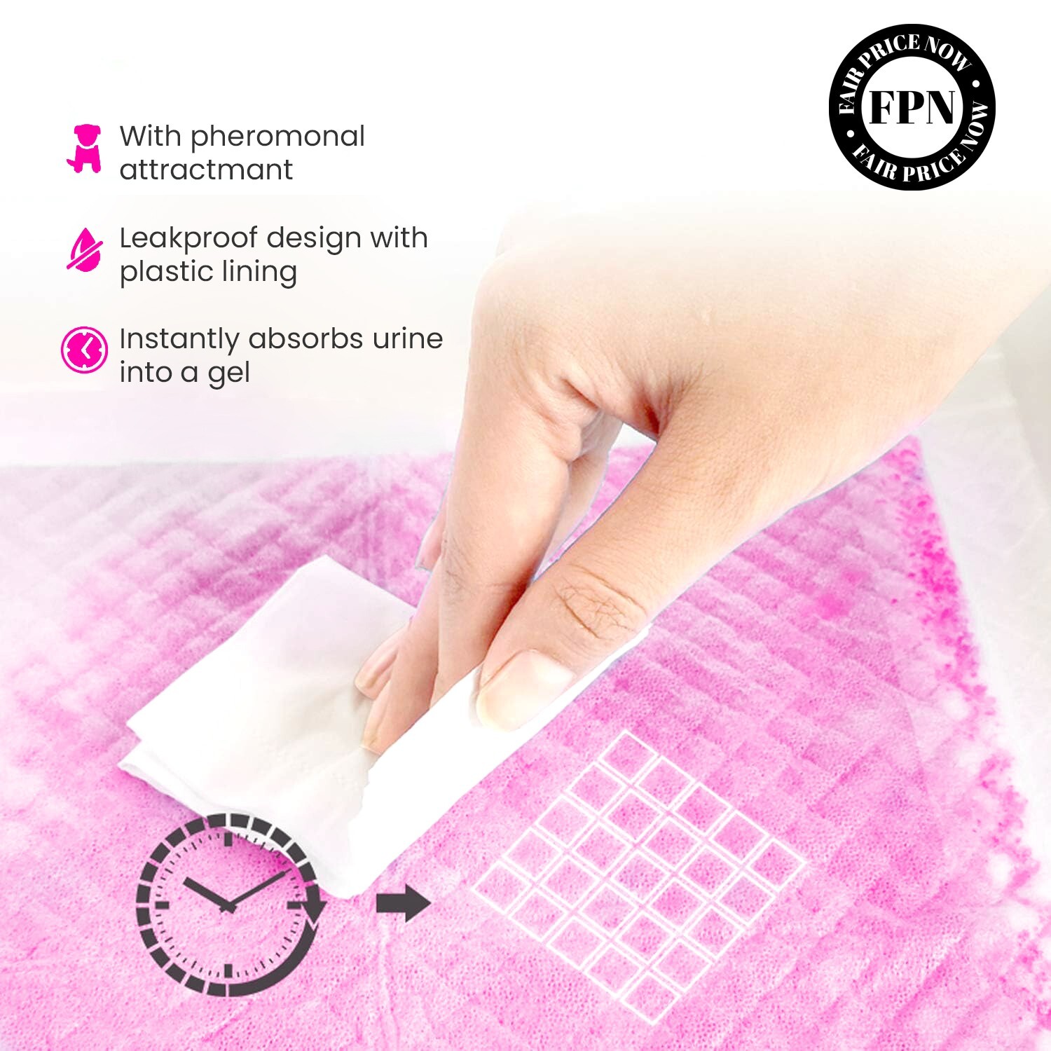 100 Pet Pads for Dogs Ultra-Absorbent Puppy Training Underpad Scented Pink Small