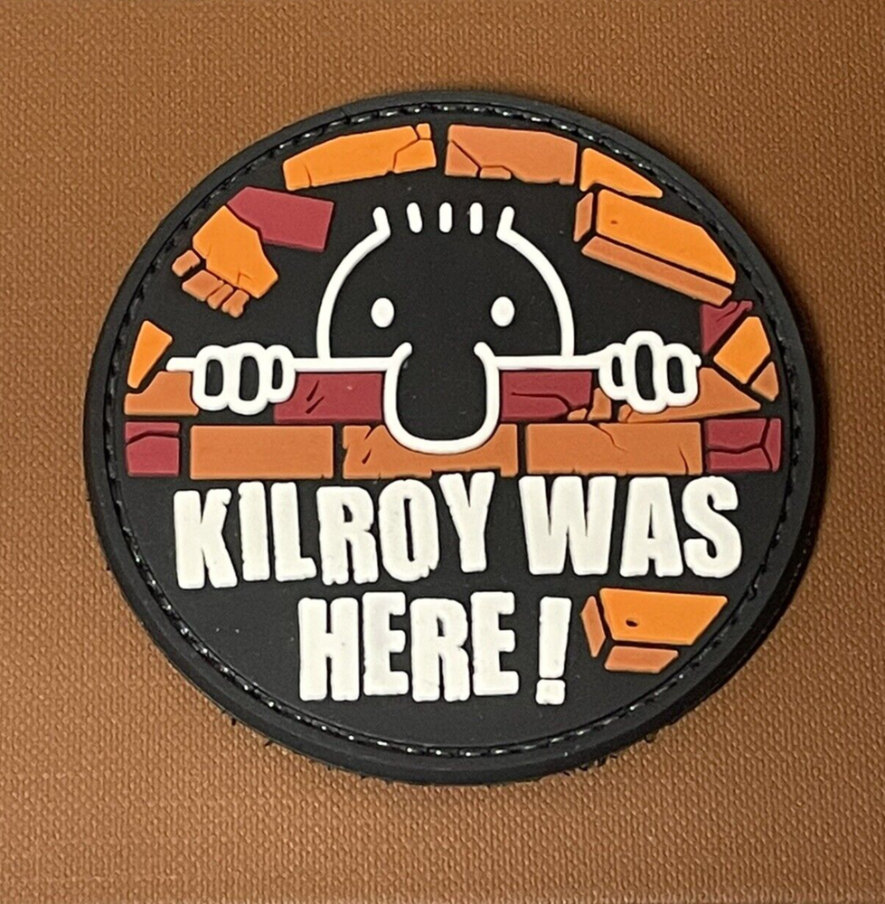 Kilroy PVC Tactical Patch - Kilroy Was Here Patch - Hooked Back Morale Gun Patch