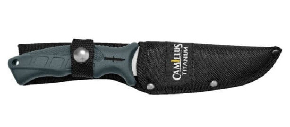 Camillus 9.5" Titanium Bonded Drop Point Hunter Fixed Blade Knife w/ Sheath