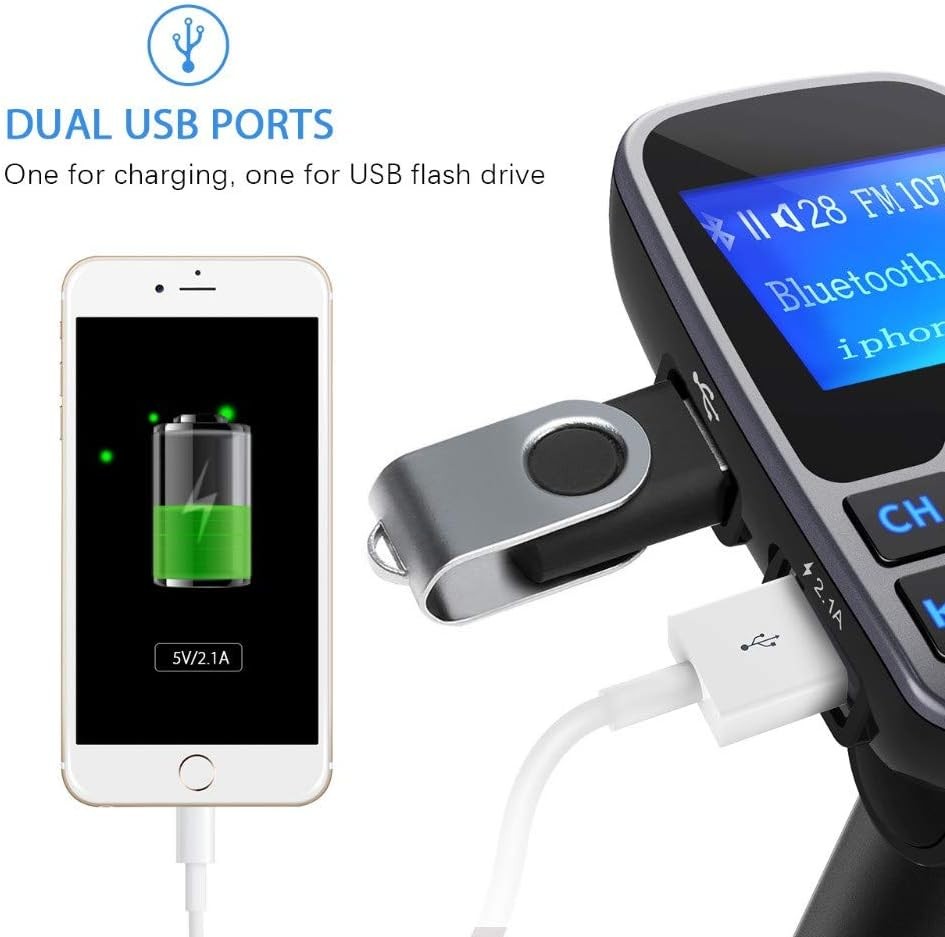 T11 Wireless Bluetooth FM Transmitter Handsfree Car Kit MP3 Player Wireless