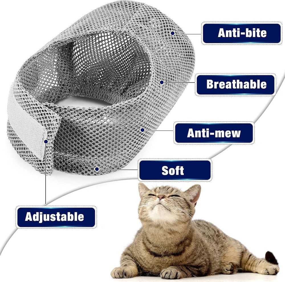Cat Grooming Muzzle Mesh Bag Kitten Bath Restraint Breathable Adjustable