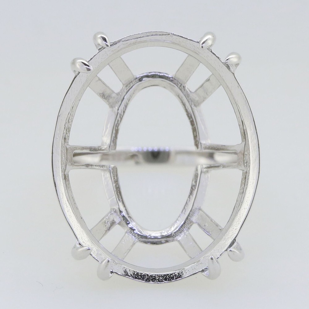 Sterling Silver Semi Mount Ring Setting Oval OV 27X21mm
