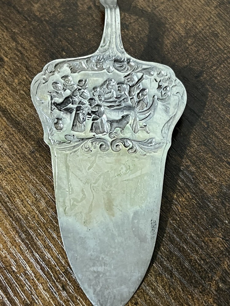 Ornate Cast Pie Pastry Server German 800 Silver