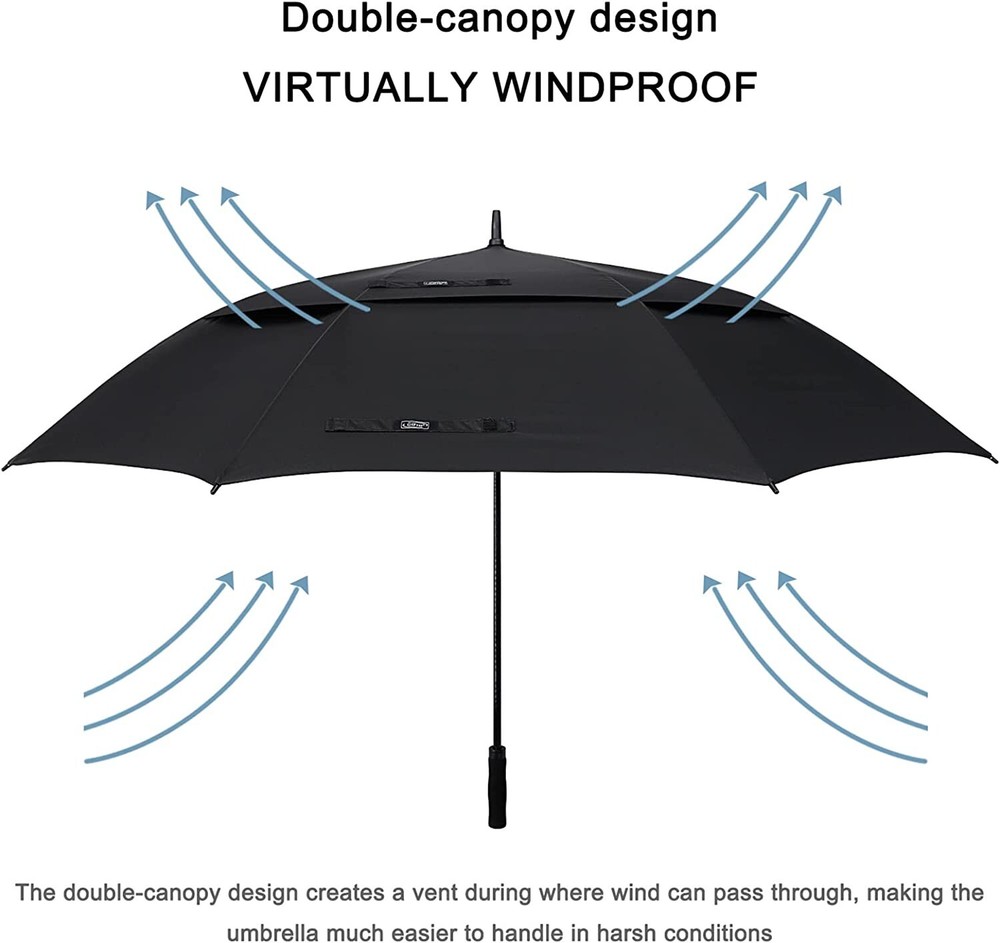 72 Inch Huge Large Oversize Golf Umbrella Automatic Open Double Canopy Windproof