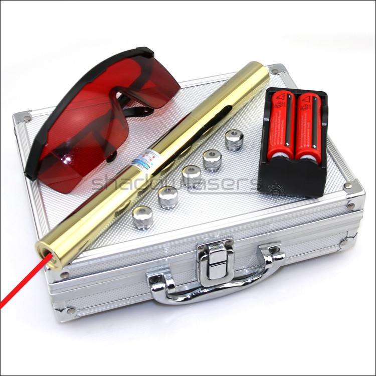 Red Laser Pointer 638nm Adjustable Focus Flashlight Visidle Beam Laser+Case US