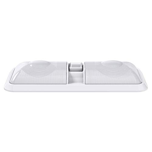 2 Pack RV LED Ceiling Double Dome Light Fixture with ON/Off Switch Interior