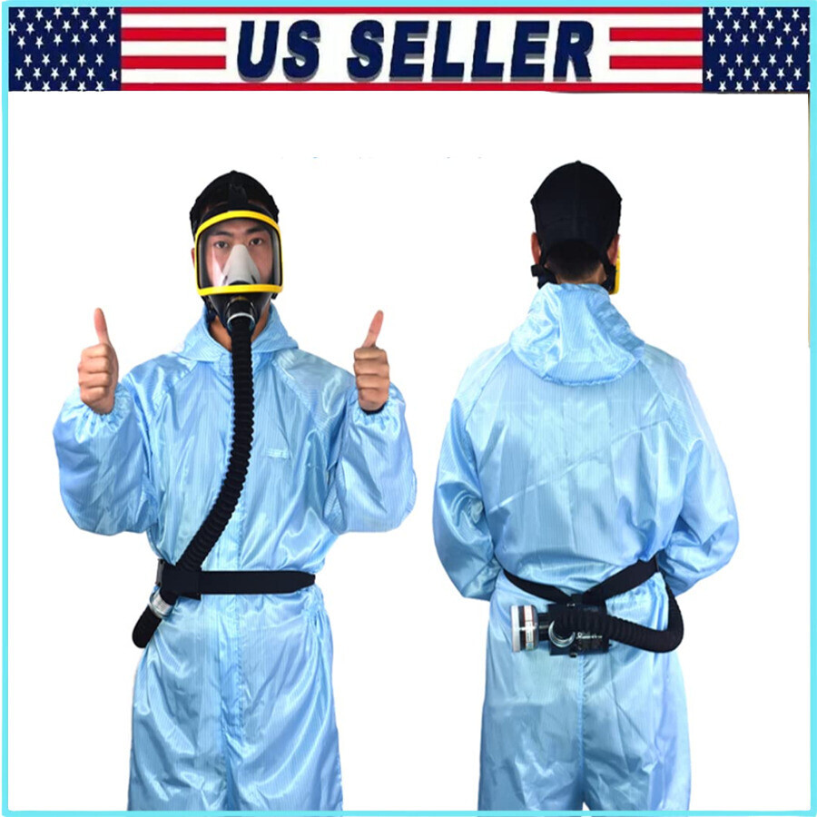 Full Face Gas Mask Flow Respirator Electric Supplied Air Fed Flow System Device