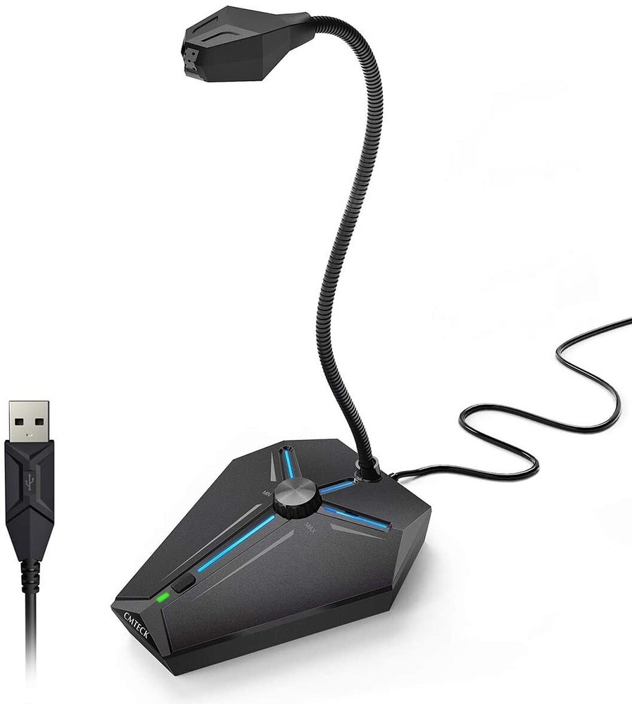 NEW CMTECK Computer Microphone G006Plus USB Desktop Condenser PC Laptop Mic Mute