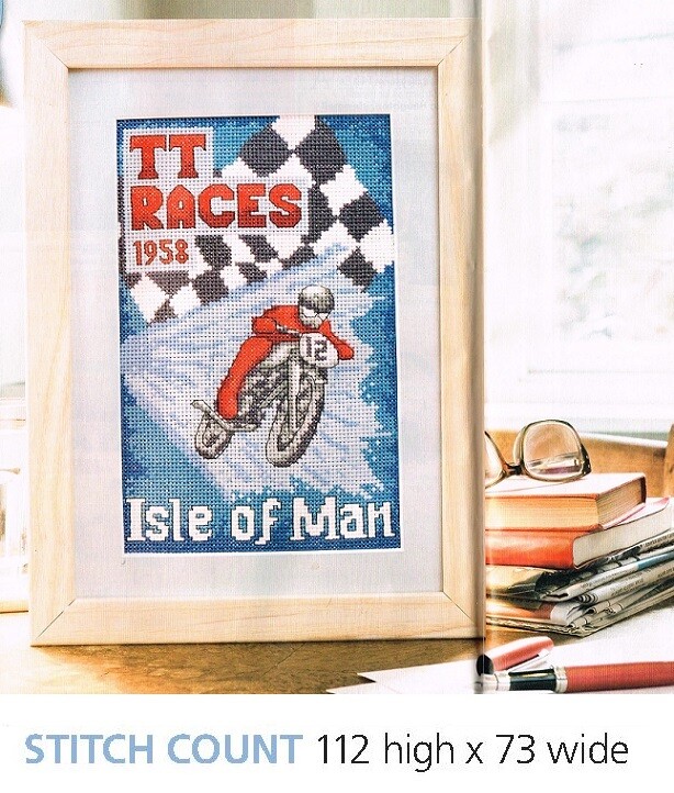 RACING POSTER  CROSS STITCH  PATTERN ONLY   EQ - RWY