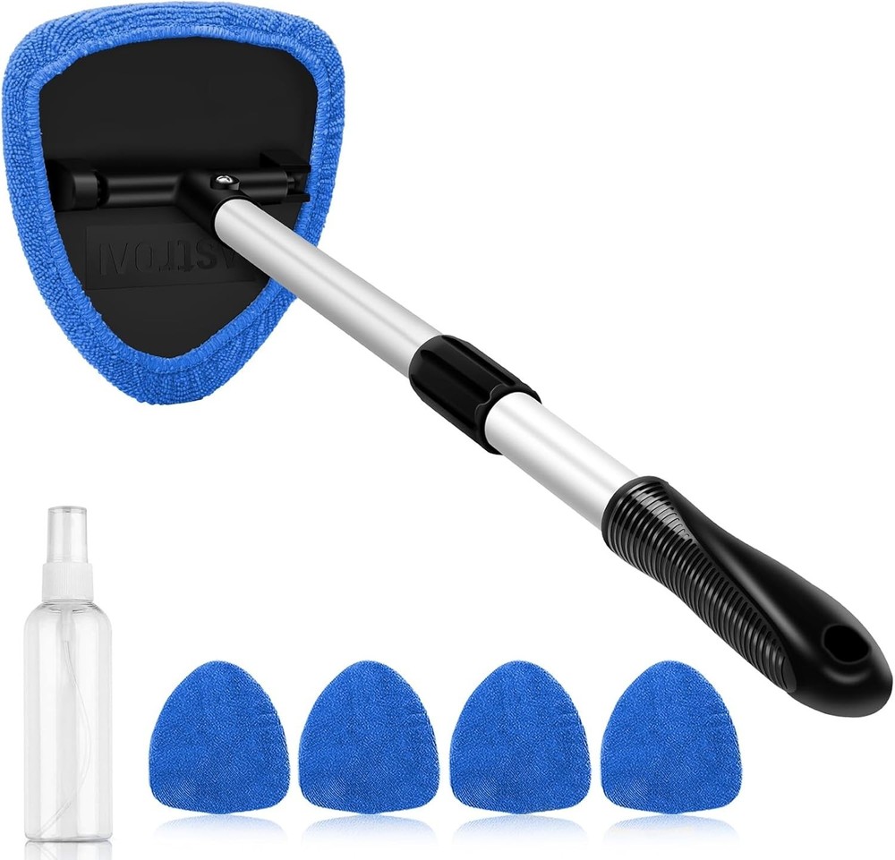 Windshield Cleaner Tool, Car Interior Detailing Cleaning Kit with Extendable Ha