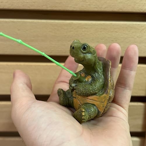 Cute Courtyard Decoration Resin Turtle Fishing Figurine, Suitable for Outdoor