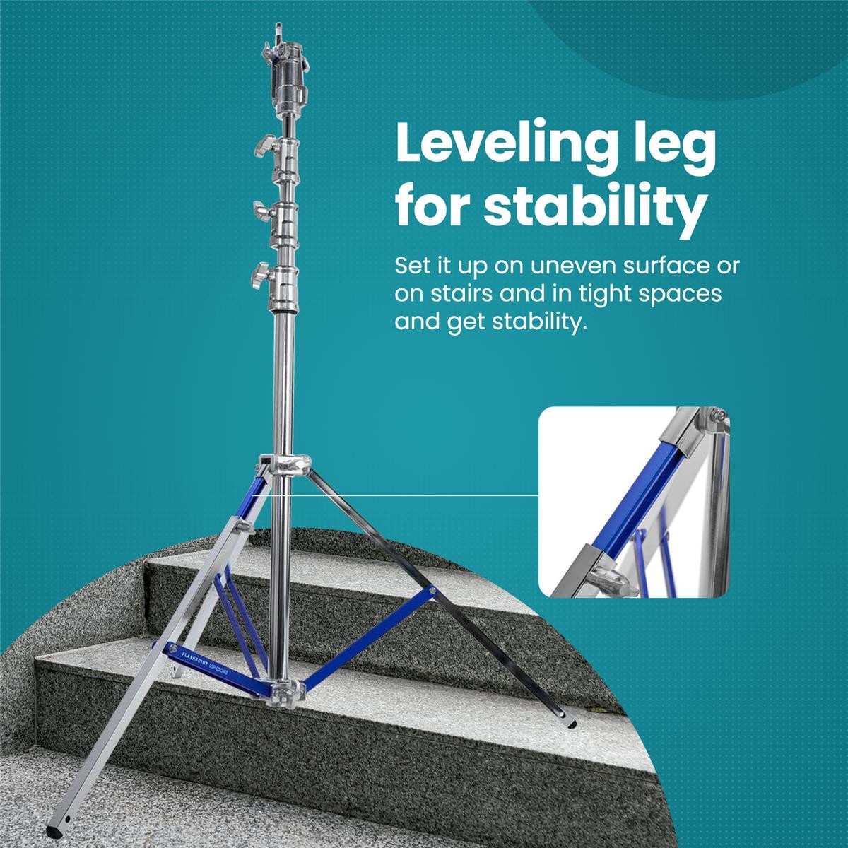 Flashpoint Flashpoint Heavy Duty 13.3ft High Cine Stand Pro with Leveling Leg an