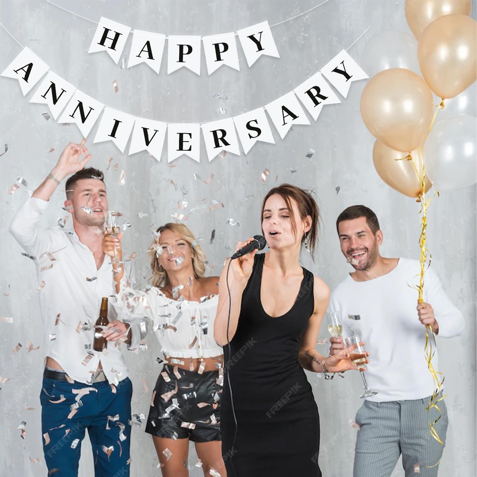 Happy Anniversary Banner,Valentines Day Wedding,Love Party and Background Ind...